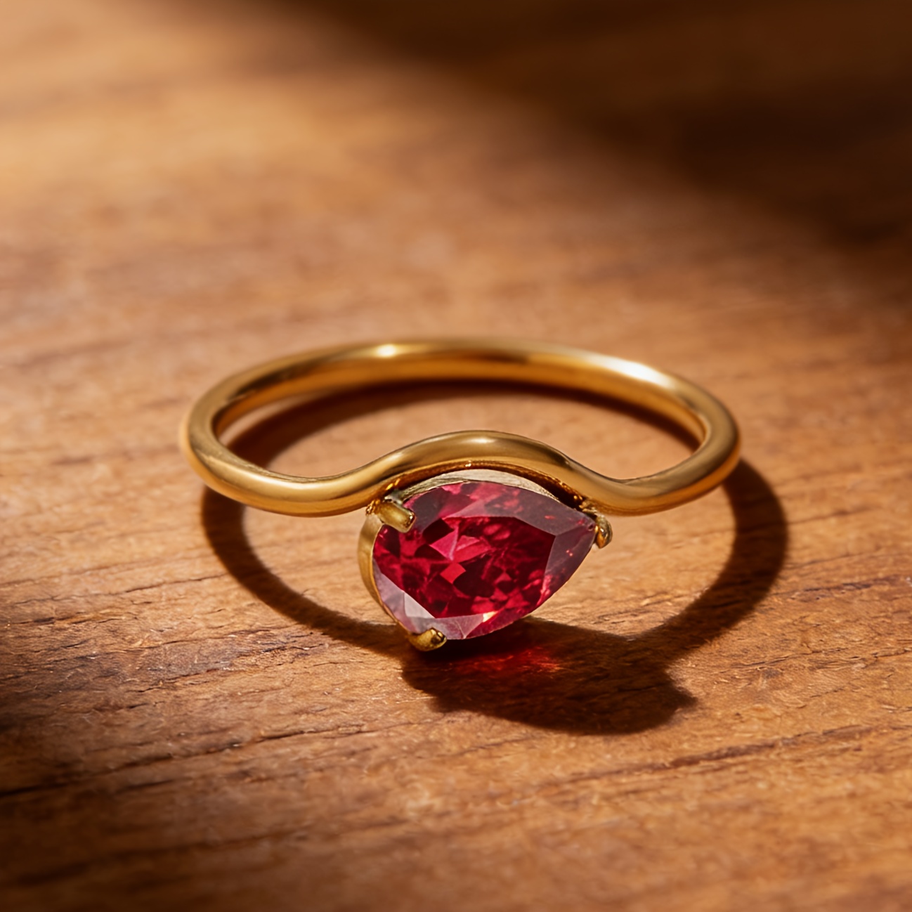 Women's Colorful Teardrop Ring, Exquisite December Birthday Gift